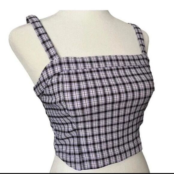 Hollister Advanced Stretch Plaid Crop Top Size XS - Picture 1 of 11